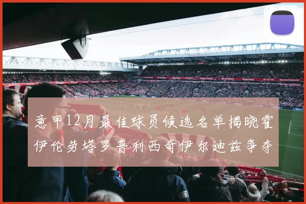 意甲12月最佳球员候选名单揭晓霍伊伦劳塔罗普利西奇伊尔迪兹争夺荣誉